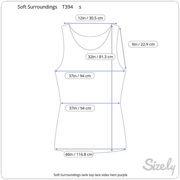 Soft Surroundings tank top lace sides hem purple - Picture 2 of 8